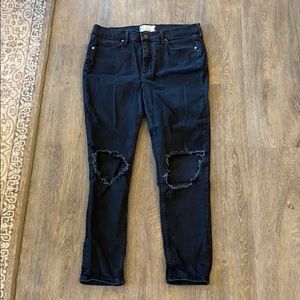 Free people black ripped jeans